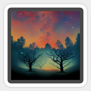 Trees at Dusk Sticker